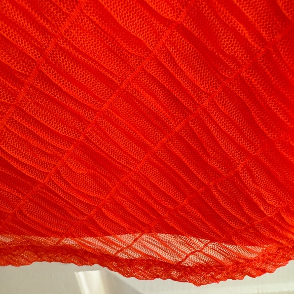 DKNY NEW Orange tank shirt Large Chiffon like overlay fully lined. FABRI… - Picture 7 of 11